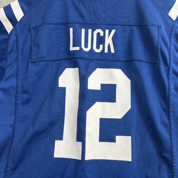 Nike Jersey Youth Boys L Blue Indianapolis Colts #12 Andrew Luck NFL On Field - Picture 13 of 13